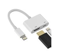HOYULLI Adaptateur Lightning vers HDMI pour TV, Compatible pour iPhone 12, 13, 14 Pro Max, résolution 1080p, Facile à Utiliser, Large compatibilité
