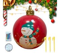 Hozaenwa Décoration De Noël Gonflable Extérieur 61 Centimètres - Sphère De Noël Extérieure avec Illumination,Ornement Géant 16 Couleurs pour Jardin Extérieur Piscine Entrée