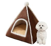 Hozaenwa Niche À Chat - Panier Fermé pour Chien avec Roof - Tente Sécurité Hiver Confortable Race Moyenne Miniature Intérieur Chambre