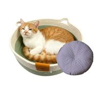 Hozaenwa Panier pour Chat Lavable | Nid Tissé en Corde De Coton | Lits Mignons pour Chats Et Nid De Sommeil pour Chiots - pour Chaton Lapin Petits Chiens Jouet Snack Stockage Chambre Salon Dortoir