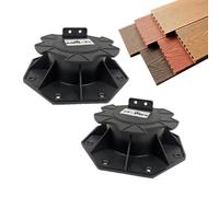 Hozaenwa Supports de solives,Support de Dalle | 2 Supports de Dalles en Bois réglables en Hauteur - Piédestaux de roulement de Patio, roulements à plaques résistants à l'usure, système de Base de