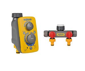 Hozelock 2214 0000 Programmateur d’arrosage & 2252 0000 Raccord sélecteur à Deux Circuits pour Robinet