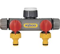 HOZELOCK - Sélecteur de Circuit d'Arrosage 2 Voies pour Robinet: Idéal pour Créer 2 Circuits sur un Seul Robinet, Vanne de Débit Indépendante pour Chaque Sortie [2252 0000]
