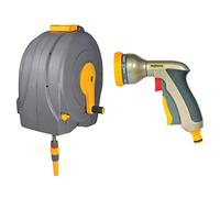 Hozelock 2496R0000 Dévidoir rapide Fast Reel à fixation murale avec tuyau de 40 m & 2691P6001 Pistolet d'arrosage Multi Plus