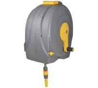 Hozelock Pro | Enrouleur Mural Fast Reel | Inclus : tuyau de jardin 40 m, set de raccords, guide-tuyau universel | Assemblé | Superposition automatique | Portable | Rangement protégé du tuyau