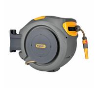 Hozelock AutoReel Boîte murale avec tuyau de 20m Ø 12,5 mm et Accessoires, Pivotante de 180°