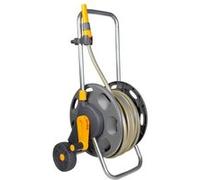 HOZELOCK - Dévidoir Chariot Plus 30M (Ø 12.5mm) Assemblé: Capacité Max 60 M, Poignée d’enroulement 1 Pièce, Cadre Robuste pour un Usage Général, Livré avec 30M de Tuyau, 1 lance + Raccords [2434R0000]