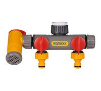 Hozelock Distributeur d'eau 2250 0000 FLOWMAX 2 voies Ø 12–15 mm avec vanne de régulation