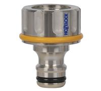 HOZELOCK - Connecteur de robinet extérieur Pro Metal ø 21 mm (pour robinets avec filetage BSP 1/2 pouce) Pour robinets d'extérieur filetés, pour raccorder un tuyau d'arrosage au robinet [2046P0000]