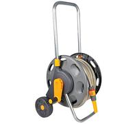 HOZELOCK - Dévidoir Chariot 60 M Équipé 25 M : Axe Renforcé, Dévidoir Stable et Facile à Manœuvrer, Capacité Max 60 M, Livré avec 25 M de Tuyau, 1 lance et Raccords [2488P0000]