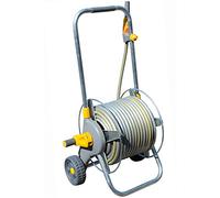 HOZELOCK - Dévidoir Chariot Métal Pro 30 M (Ø 12.5 mm) : Dévidoir sur Roues 30M, Stable, Robuste avec son Tambour Métallique, Poignée de Traction Télescopique Souple et Confortable [2436R0000]