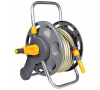 Hozelock Enrouleur de Tuyau sur Pied/Mural 60 m et Tuyau de 50m Dévidoir Mural