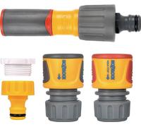 HOZELOCK - Kit lance d'Arrosage de Démarrage 3-en-1 Plus : lance Ergonomique Soft Grip, Anti-Dérapant, 3 Jets, 2 Raccords Ø 12,5mm - Ø 15mm (1/2" - 5/8"), 1 Raccord Robinet [100-100-228]