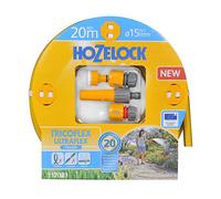 HOZELOCK - Kit Complet Tuyau Tricoflex Ultraflex Ø 15mm (5/8") 20 M : Tuyau d'Arrosage Souple, Résistant aux Intempéries, Anti-Vrille et Anti-Torsion, Prêt à l'Emploi, 40% PVC Recyclé [117021]