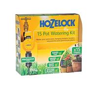 HOZELOCK - Kit d'Arrosage Goutte-à-Goutte pour 15 Pots : Système Complet avec Minuteur Mécanique Intégré, Idéal pour Plantes en Pot, Arrosage Précis et Économe en Eau [2802 0000]
