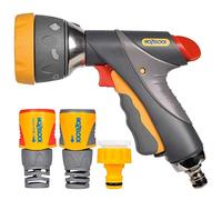 HOZELOCK - Kit Pistolet d'Arrosage Multi-Jets Pro Ø 12,5 - 15mm (1/2"- 5/8") : Nécessaire de Connections Flexible et Confort, 1 Pistolet Multi-Jets Pro Métal, 1 Connecteur Aquastop Plus [2371 0000]