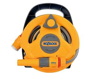 HOZELOCK - Mini Dévidoir Micro Reel 10 M : Idéal pour les Patios, Balcons et Petits Jardins, design Compact et Pratique "Click & Go", Fournis avec 1 lance d'Arrosage, Prêt à l'Emploi [2427 0000]