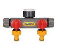 Hozelock Distributeur d'eau 2252 0000 2 voies Ø 12 à 15 mm (1/2) avec vanne de régulation