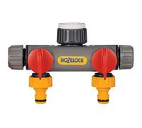 Hozelock 2252 0000 Distributeur d'eau 2 voies Ø 12 à 15 mm (1/2\ ) avec vanne de régulation
