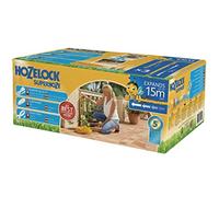 HOZELOCK - Tuyau d'Arrosage Extensible Superhoze 15 M : Tuyau Flexible, s'étire jusqu'à 3x sa Longueur Initiale, avec 2 Raccords Aquastop assurant une Connexion Étanche, Prêt à l'Emploi [8215A1240]