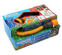HOZELOCK - Tuyau extensible Wonderhoze de 15 m : tuyau flexible, extensible jusqu'à 3 fois la longueur d'origine | avec 2 raccords Aquastop et pistolet multispray : prêt à l'emploi