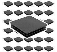 HOZEON Lot de 30 embouts carrés en plastique épais et durables pour pieds de table, pieds de chaise, clôture ou poteau, noir - 4 x 10 cm