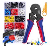 HOZKUY Kit d'outils de sertissage de virole, 0,08-16 mm², ensemble de pinces à sertir avec 1200 connecteurs (225 bornes à double fil), AWG 30-6 à cliquet auto-réglables pour câbles de sertissage 6