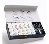 HOZO NeoBlock Ensemble cadeau premium - 1 poignée + 3 têtes interchangeables (Basic, Pro, Expert) avec 60 bandes abrasives (grain 120/180/240/400/600/800, 10 de chaque), emballage cadeau pour les