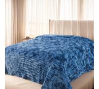 HOZY Plaid Couverture Polaire 220x240cm Pierre Bleue Doux et Chaude - 350GSM Couverture de Lit 2 Personnes et Plaid Canapé Flanelle - Réversible Double Face