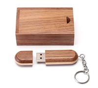 HOZYALE Clé USB 2.0 bicolore en bois avec boîte en bois (16 Go, brun roux)