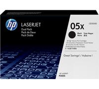 HP Cartouche de toner CE505XD/05XD – Pack de 2 XL Grande capacité – Noir