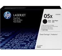 HP 05XD Toner authentique grande capacité CE505XD - Pack de 2 - Noir