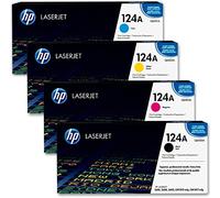 HP 124A Lot de 4 Toners laser d'origine Couleurs Assorties