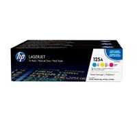 HP 125A 3-pack Cyan/Magenta/Yellow Original LaserJet Toner Cartridges