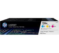 HP Cartouches de toner 126A CF341A – Pack de 3 d'origine Cyan/Magenta/Jaune