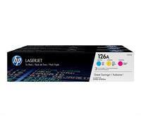 HP 126A - pack de 3 - jaune, cyan, magenta - original - LaserJet - cartouche de toner (CF341A)