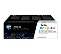 HP 128A pack de 3 toners LaserJet cyan/magenta/jaune authentiques