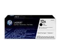 HP 12A Black LaserJet Toner Cartridge (2 Pack) Q2612AD Dual Pack