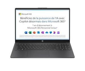 HP 15-fd0001sf Ordinateur Portable 15,6" FHD, PC Portable (Intel Celeron N100, RAM 4 Go, UFS 128 Go, Intel UHD Graphic, Windows 11), Laptop Argent, Clavier AZERTY