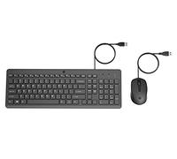 HP 150 Clavier et Souris avec câble USB de 100 cm, indicateur LED Verrouillage majuscules, 12 Combinaisons de Touches, Plug and Play, Souris capteur Optique 1600 dpi, Compatible avec Windows 11, Noir