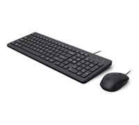 HP 150 Clavier et Souris avec câble USB de 100 cm, indicateur LED Verrouillage majuscules, 12 Combinaisons de Touches, Plug and Play, Souris capteur Optique 1600 dpi, Compatible avec Windows 11, Noir