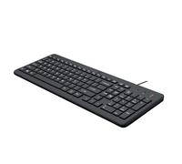 HP 150 Clavier QWERTY Espagnol avec câble - (indicateurs LED, Port USB-A, 12 Touches de Raccourci, Windows 10, Windows 11) Couleur Noire