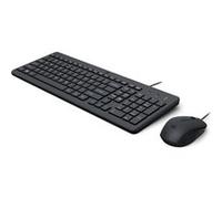 HP 150 Clavier et Souris avec câble USB de 100 cm, indicateur LED Verrouillage majuscules, 12 Combinaisons de Touches, Plug and Play, Souris capteur Optique 1600 dpi, Compatible avec Windows 11, Noir