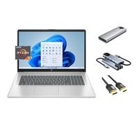 HP 17.3 inch FHD Laptop, 6-Core AMD Ryzen 5 7430U (Beats i7-1255U), 32GB RAM, 2TB SSD 256GB Portable SSD, Webcam, KeyPad, WiFi6, U