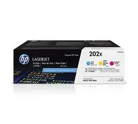 HP 202X | CF501X, CF502X, CF503X | 3 Cartouches de Toner | Works LaserJet Pro M254, M281cdw, M281dw | Cyan, Magenta, Jaune | Haut rendement