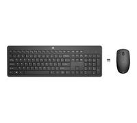 HP 235 - Ensemble clavier et souris - disposition à 3 zones, déplacement de touche à faible profil - full size - sans fil - 2.4 GHz - Italien - noir - Smart Buy