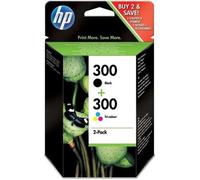 HP 300 pack de 2 cartouches d'encre noir/trois couleurs authentiques