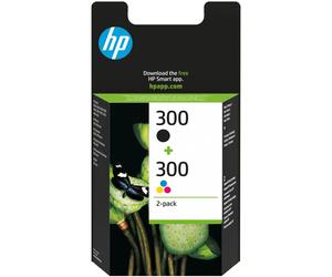 HP 300 Bi-Pack (CN637EE) - Cartouches noir et couleur (cyan, magenta, jaune) - 200 pages - pour Deskjet D1663, D1668, D2680, D5560, F4580; Envy 100 D410, 11X D411; Photosmart C4640