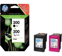 HP 300 pack de 2 cartouches d'encre noir/trois couleurs authentiques