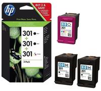 HP 301 Cartouches d'origine lot de 3 Envy 4500 5530 4502 4504 4507 4508 5532